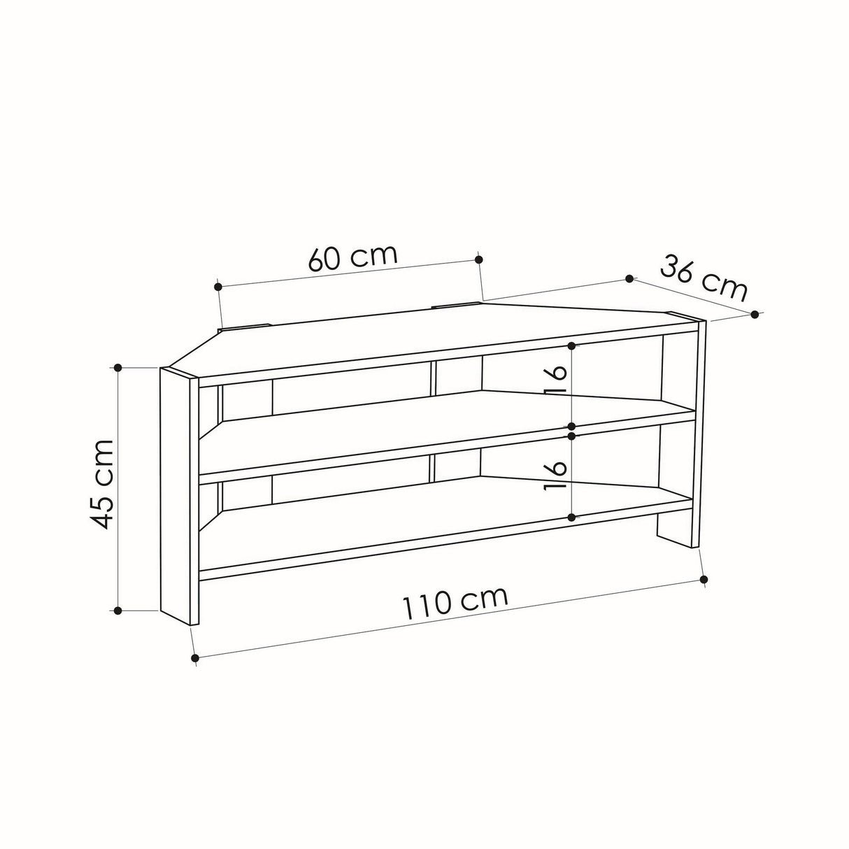 TV Furniture Thales White Melamine 110x45x36 cm