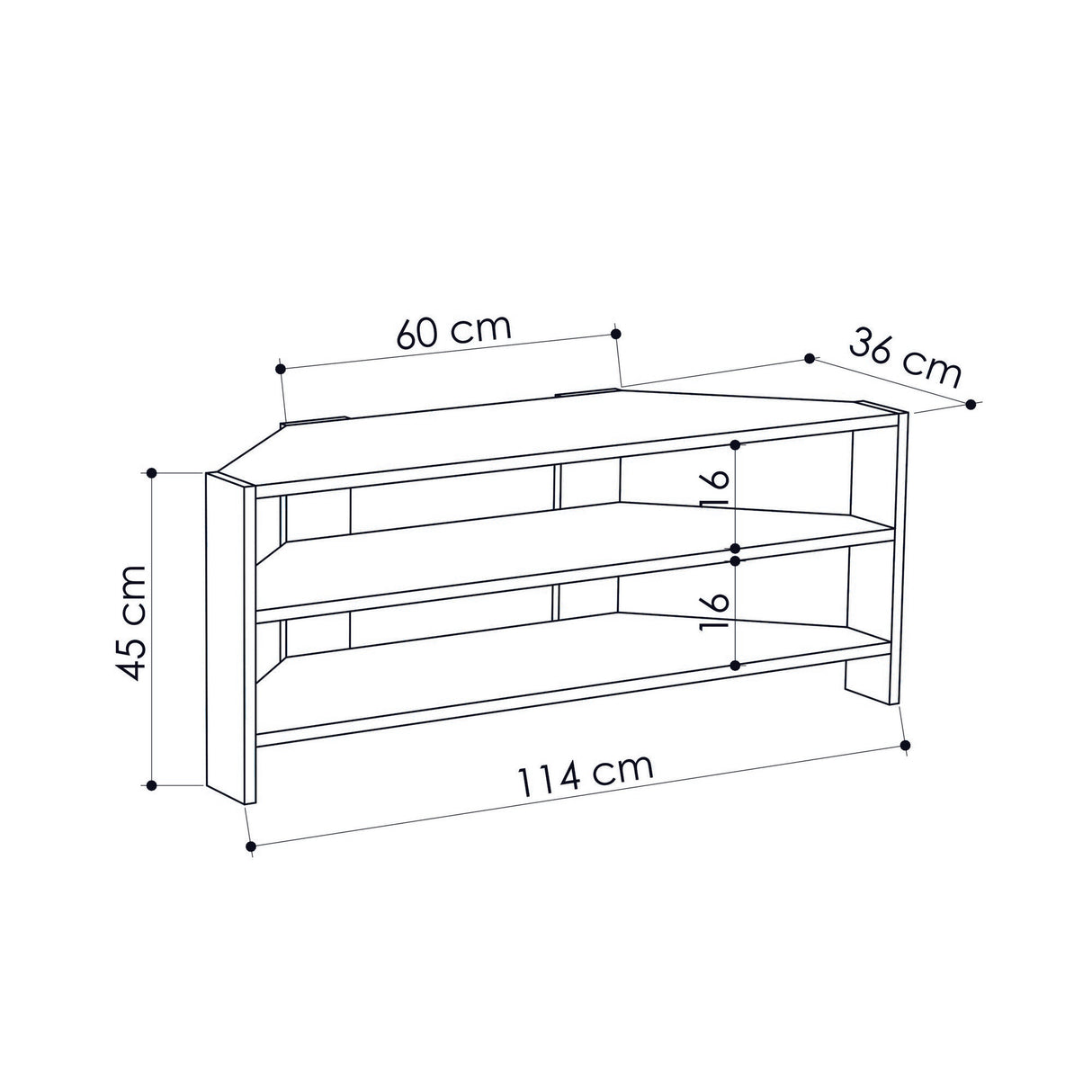 TV Furniture Thales Mokka Melamine 114x45x36 cm