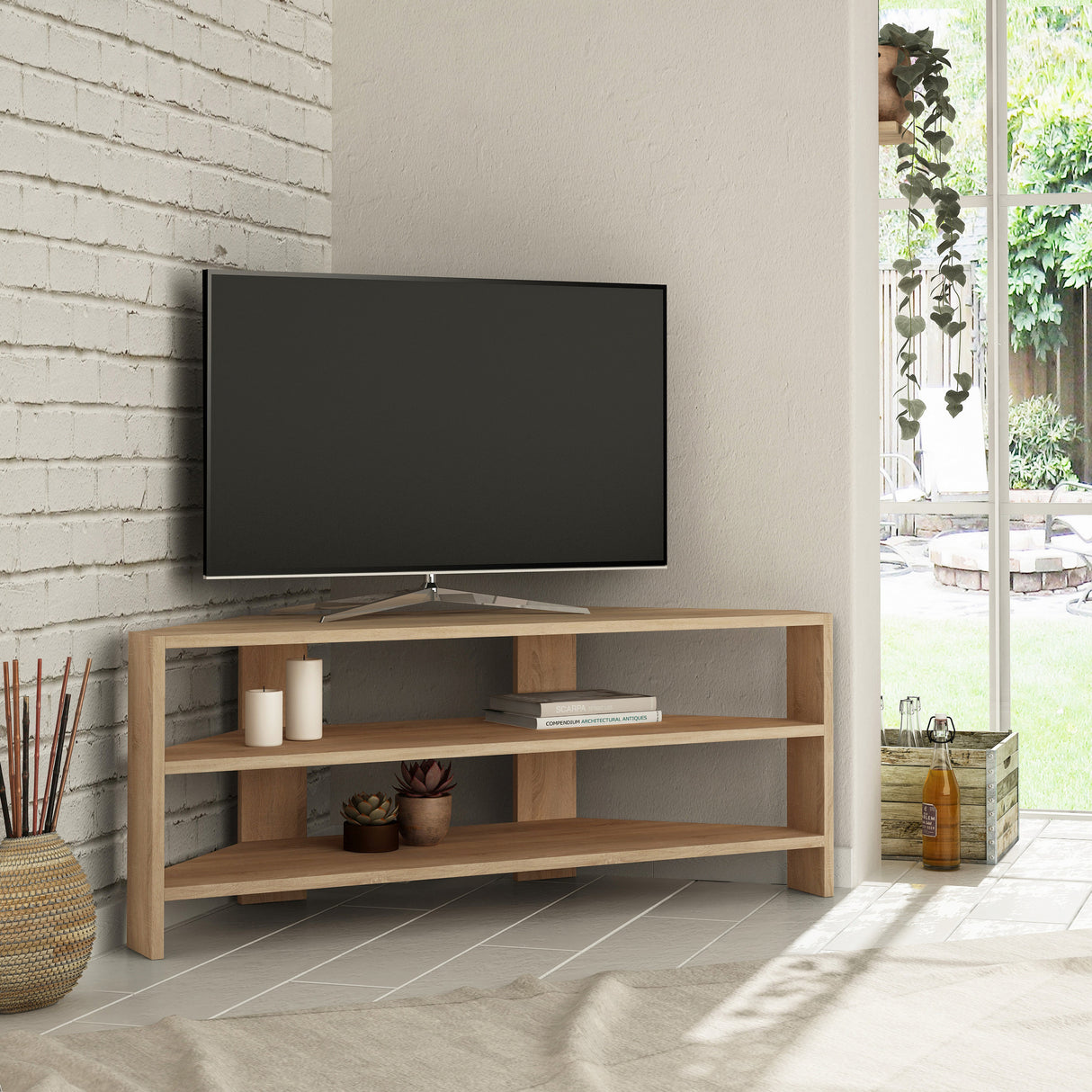 TV furniture thales oak melamine 114x45x36 cm