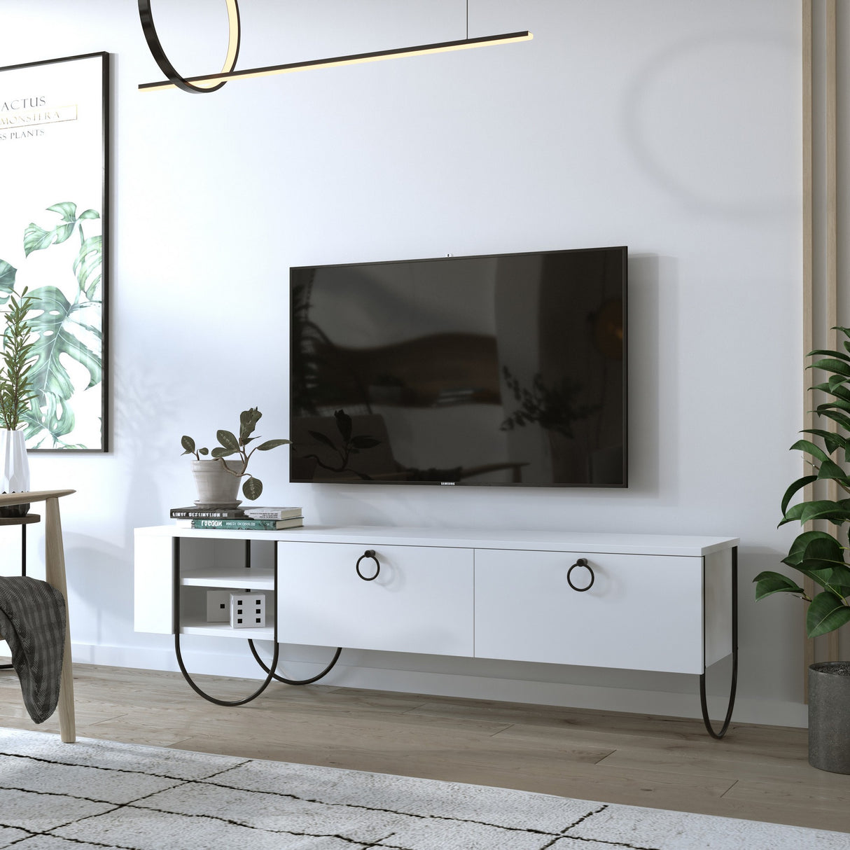 TV furniture norfolk white melamine 150x44x36 cm