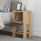 Bedside table EMA oak anthracite melamine 30x55x30 cm