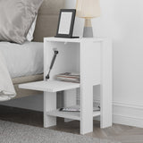 Bedside table EMA white melamine 30x55x30 cm