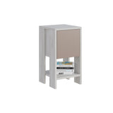 Bedside table EMA white mokka melamine 30x55x30 cm