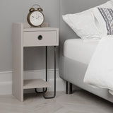 Bedside table Sirius Left Mokka Melamine 32x61x30 cm