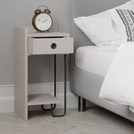 Bedside table Sirius Left Mokka Melamine 32x61x30 cm