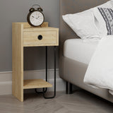 Bedside table Sirius Left oak melamine 32x61x30 cm