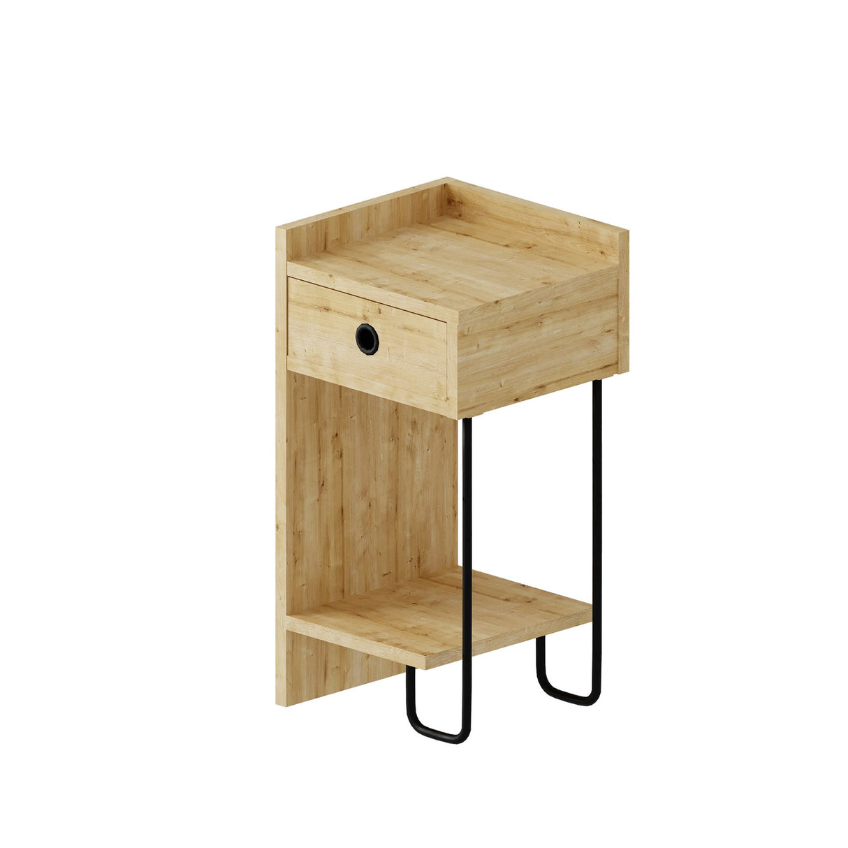 Bedside table Sirius Left oak melamine 32x61x30 cm