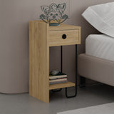 Bedside table Sirius Left oak melamine 32x61x30 cm