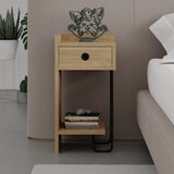 Bedside table Sirius Left oak melamine 32x61x30 cm