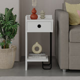 Bedside table Sirius Left white melamine 32x61x30 cm