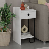 Bedside table Sirius Left white melamine 32x61x30 cm