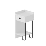 Bedside table Sirius Left white melamine 32x61x30 cm