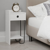 Bedside table Sirius Left white melamine 32x61x30 cm