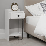 Bedside table Sirius Left white melamine 32x61x30 cm