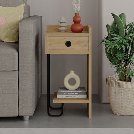 Bedside table sirius right oak melamine 32x61x30 cm