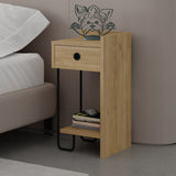 Bedside table sirius right oak melamine 32x61x30 cm