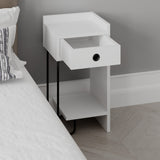 Bedside table Sirius right white melamine 32x61x30 cm