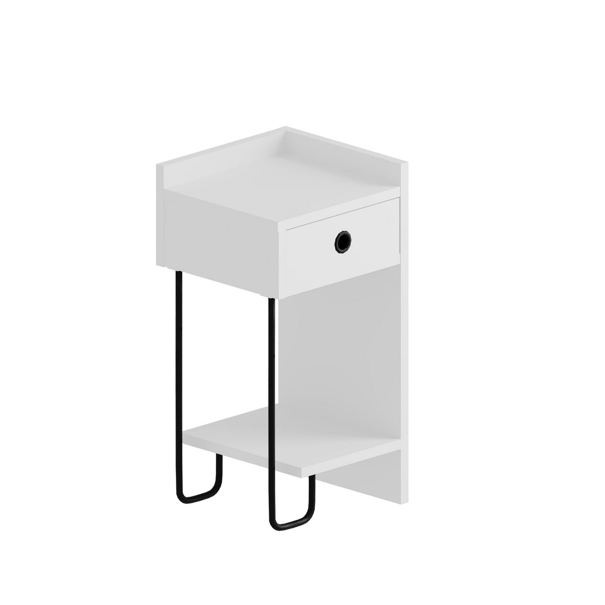 Bedside table Sirius right white melamine 32x61x30 cm