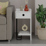 Bedside table Sirius right white melamine 32x61x30 cm