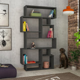 Bookcase Karmato Anthracite Melamine 96x168.5x25.5 cm