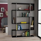 Bookcase Mito Anthracite Brown Melamine 110x161x25.5 cm