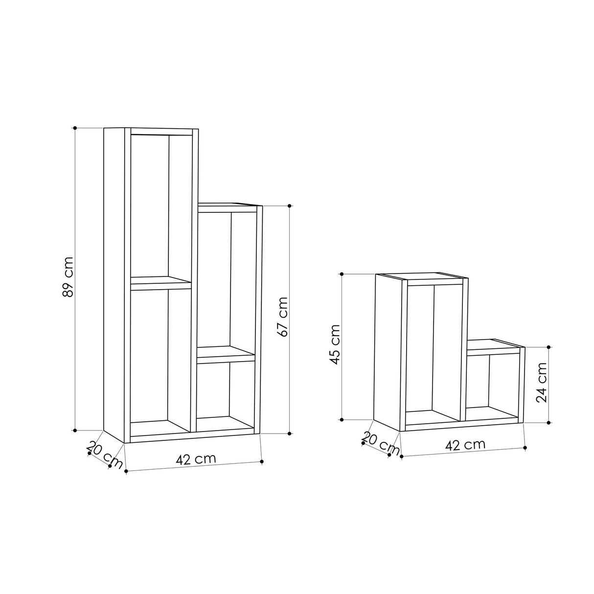 Bookcase Sule Anthracite Melamine 42x89x20 cm