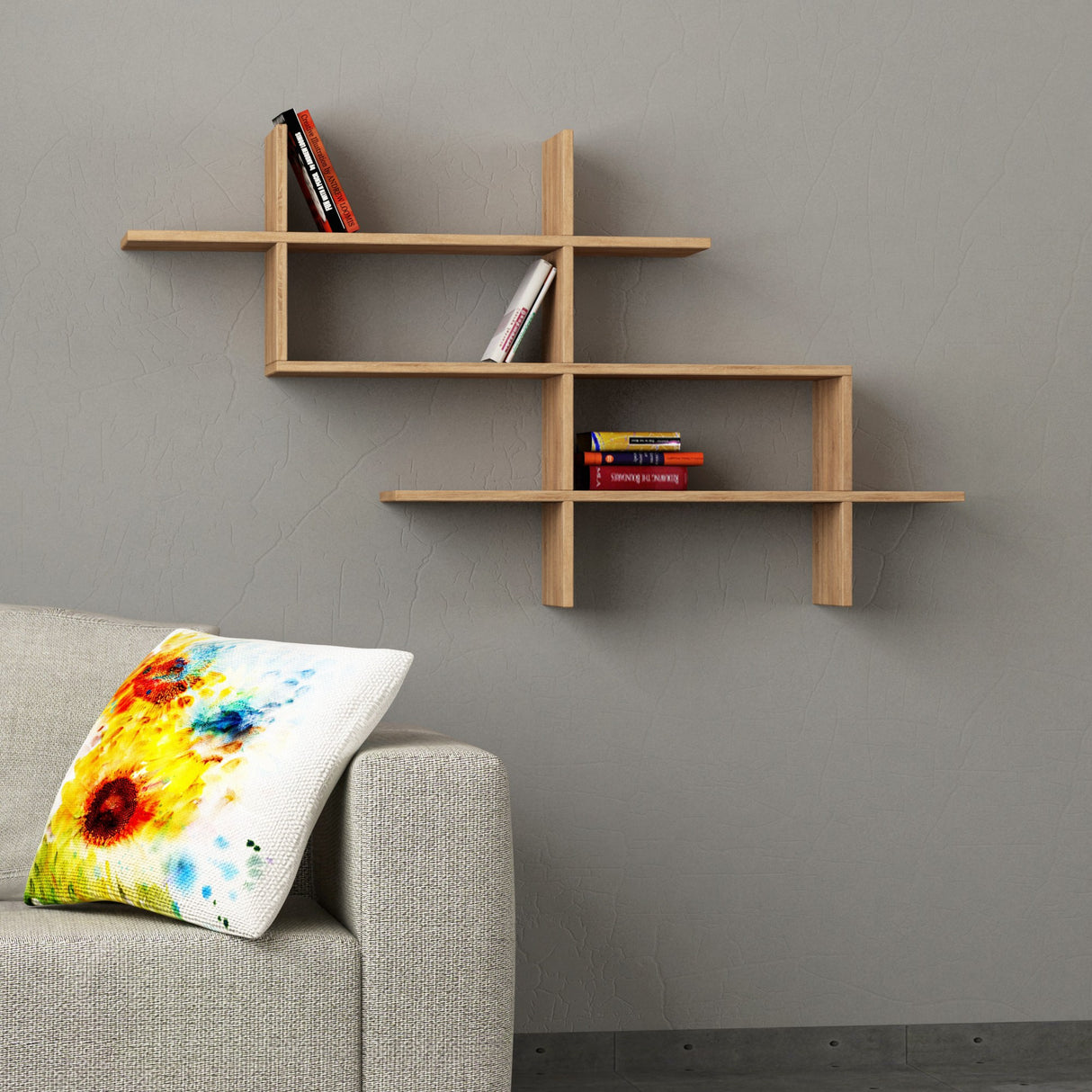 Bookcase Halic Oak Melamine 150x82x22 cm