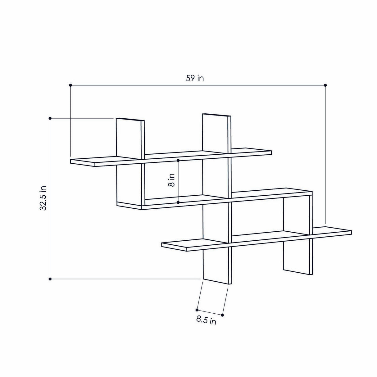 Bookcase Halic Oak Melamine 150x82x22 cm