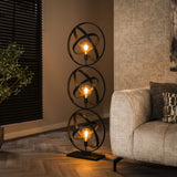 Galaxy floor lamp 3-light black metal 