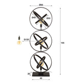 Galaxy floor lamp 3-light black metal 