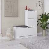 Shoe cabinet Dude White Melamine 105x118.5x26 cm