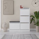 Shoe cabinet Dude White Melamine 105x118.5x26 cm