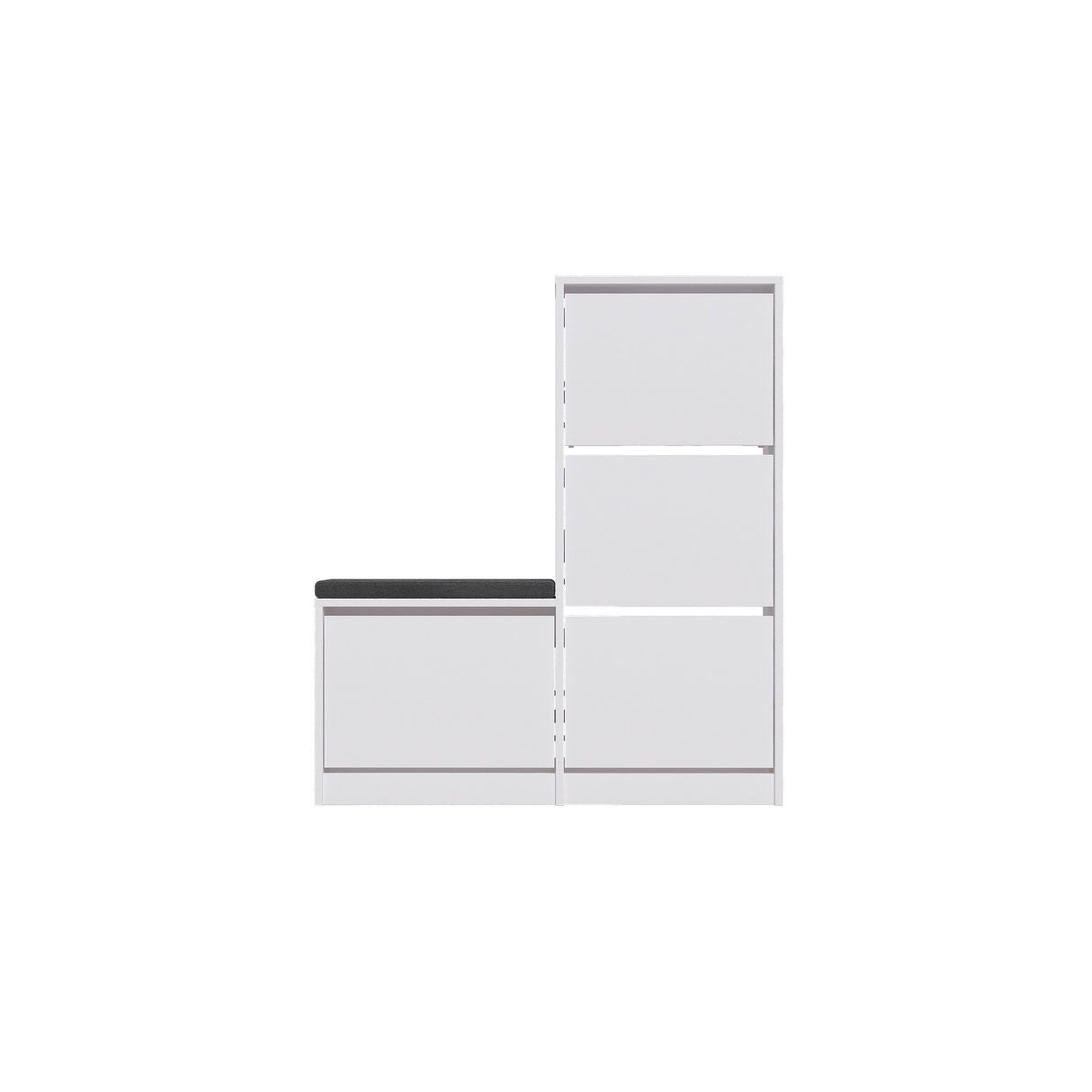 Shoe cabinet Dude White Melamine 105x118.5x26 cm