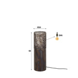 Floor lamp cylinder Brick 60 cm black brown 