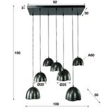 Industrial hanging lamp Jame 7-lights kicked