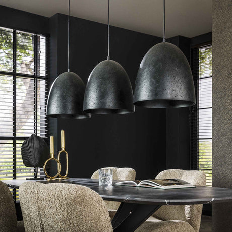 Hanging lamp Kylian 3-light metal black