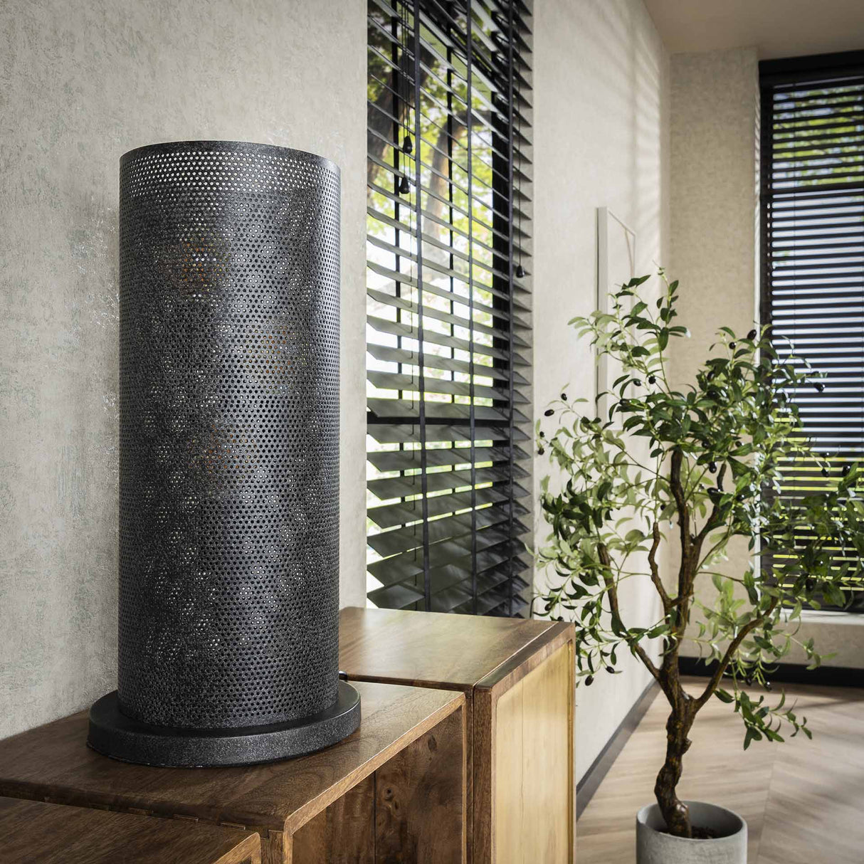 Table lamp Knox 3-light mesh black 