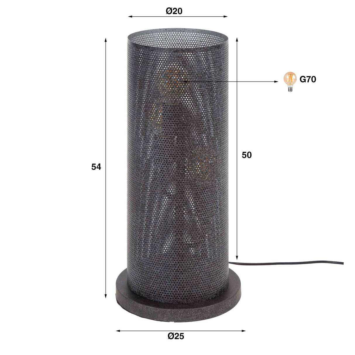 Table lamp Knox 3-light mesh black 