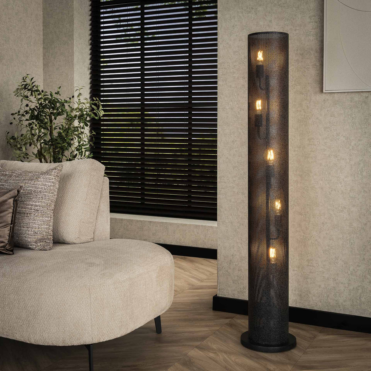 Knox floor lamp 5-light mesh black 