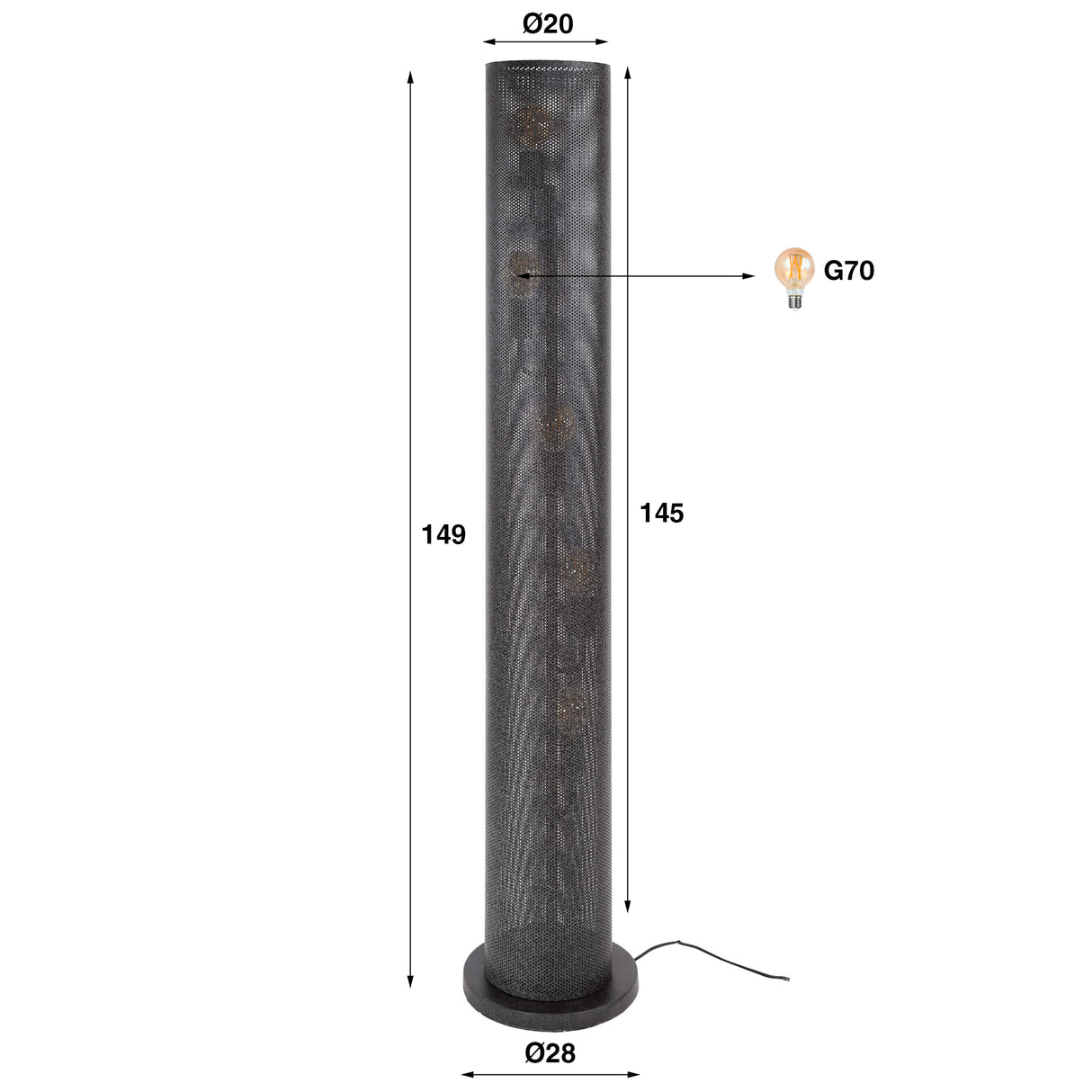 Knox floor lamp 5-light mesh black 