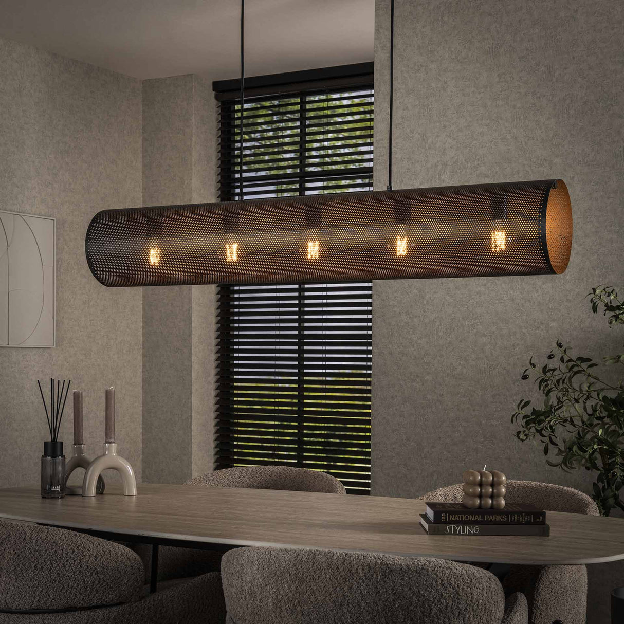Knox pendant lamp 5-light mesh black 
