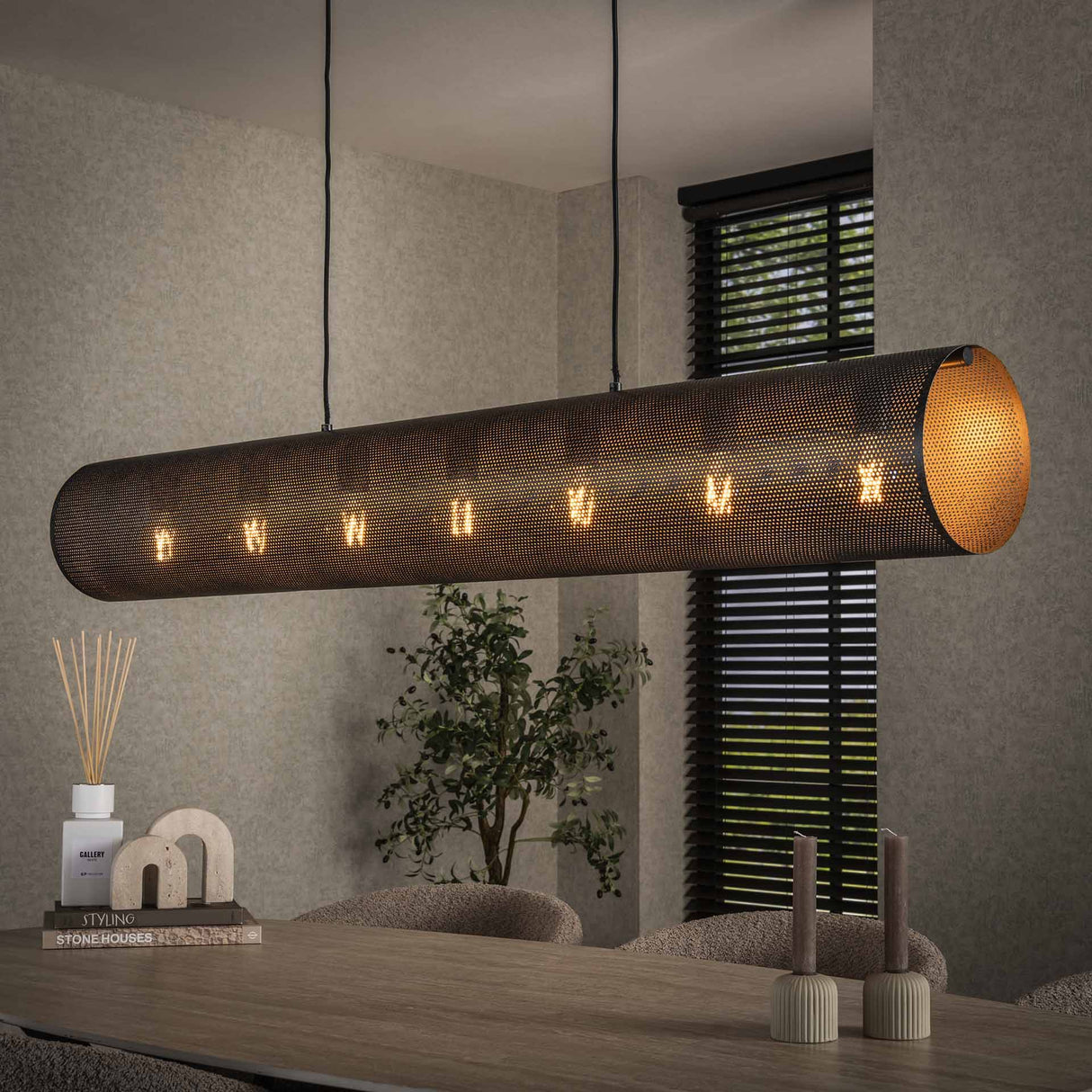 Knox pendant lamp 7-light XL mesh black 