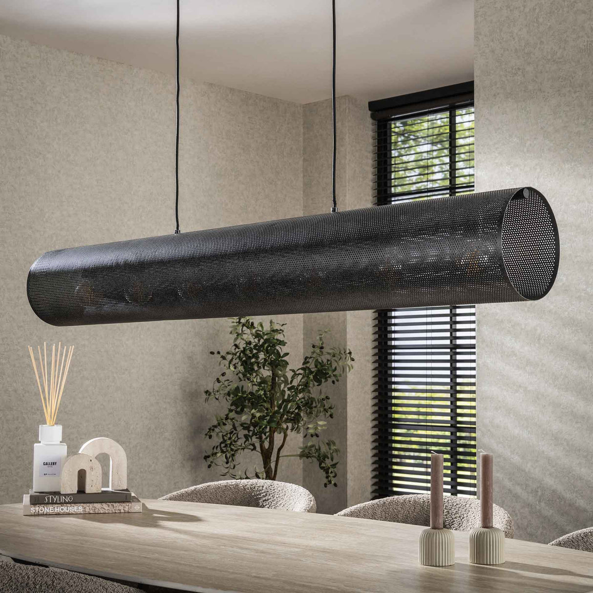 Knox pendant lamp 7-light XL mesh black 