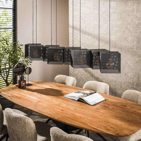 Wyatt 8-light mesh black pendant lamp 
