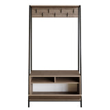 Wardrobe Furniture Coat Rack Walnut Melamine Devon - With Compartments and Drawer 