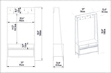 Wardrobe Furniture Coat Rack Walnut Melamine Devon - With Compartments and Drawer 