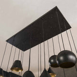 Hanging lamp Kane 18-light metal black