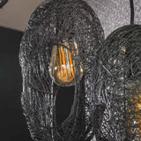 Hanging lamp Debra 5-lights stepped metal black