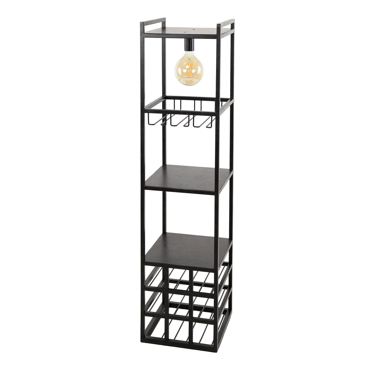 Wine rack with lighting moon metal black