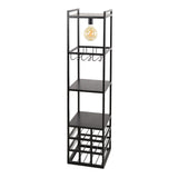 Wine rack with lighting moon metal black